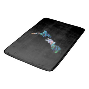 NEW ZEALAND MAP SIMPLE PAUA BATH MAT