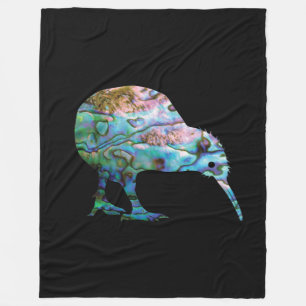 NEW ZEALAND MAP SIMPLE PAUA FLEECE BLANKET