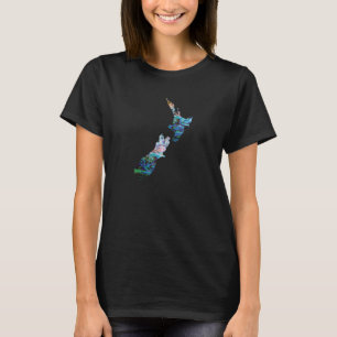 NEW ZEALAND MAP SIMPLE PAUA T-Shirt