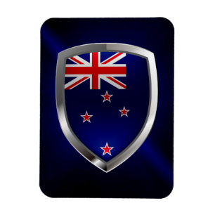 New Zealand Metallic Emblem Magnet