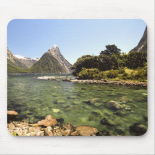 New Zealand, Mitre Peak, & Bowen River entering Mouse Pad