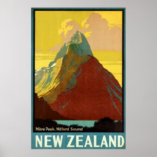 New Zealand ~ Mitre Peak Canvas. Poster