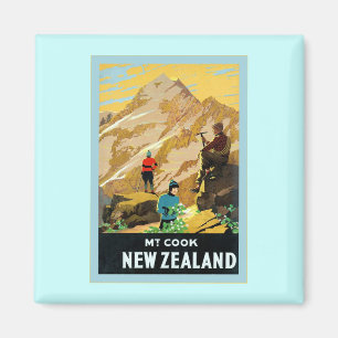New Zealand ~ Mount Cook ~ Vintage Travel Magnet