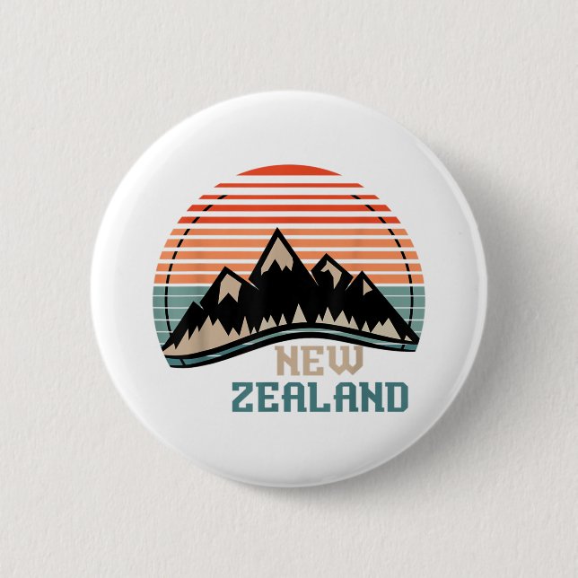 New Zealand Mountain Hiking Gift New Zealand 6 Cm Round Badge (Front)