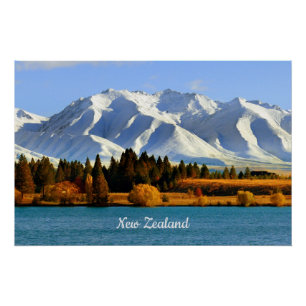New Zealand Mountain Landscape Poster