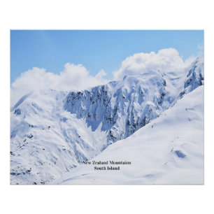 New Zealand Mountains Poster