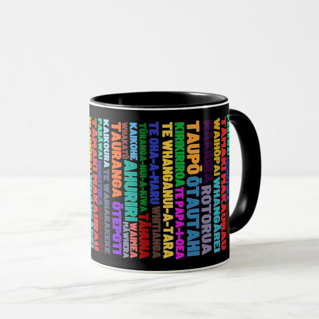 New Zealand Mug of Kiwi Place Names  (Front Right)