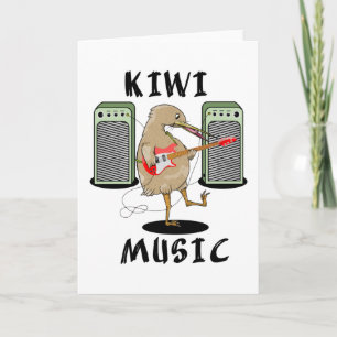New Zealand Music Kiwi playing guitar Card