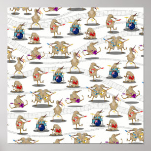 New Zealand Music Pattern Poster