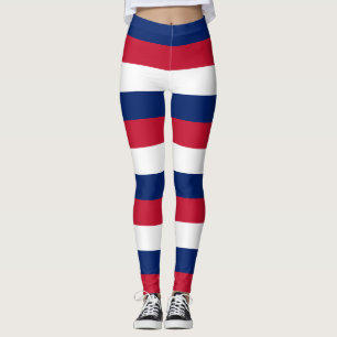 New Zealand National Flag Colours Horizontal Strip Leggings