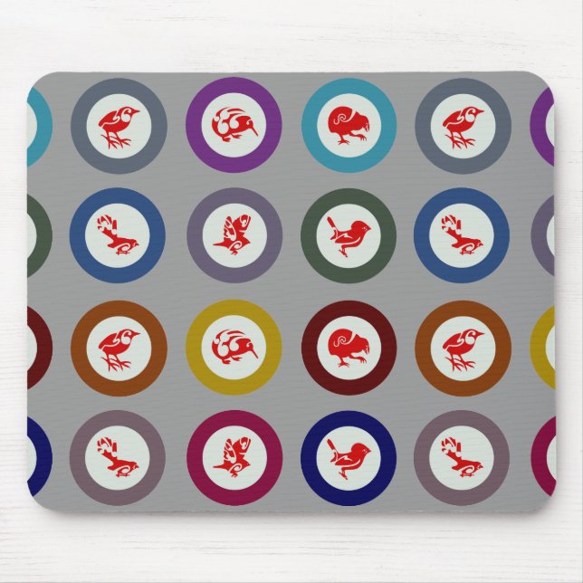 New Zealand Native and endemic birds mouse pad (Front)