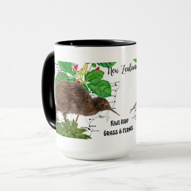New Zealand Native Bird Coffee Mug (Front Left)