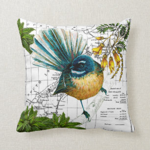 New Zealand Native Fantail Pillow