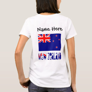 New Zealand New Zealander Flag Personalised  T-Shirt