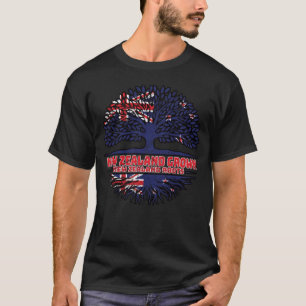 New Zealand New Zealander Kiwi Tree Roots Flag T-Shirt