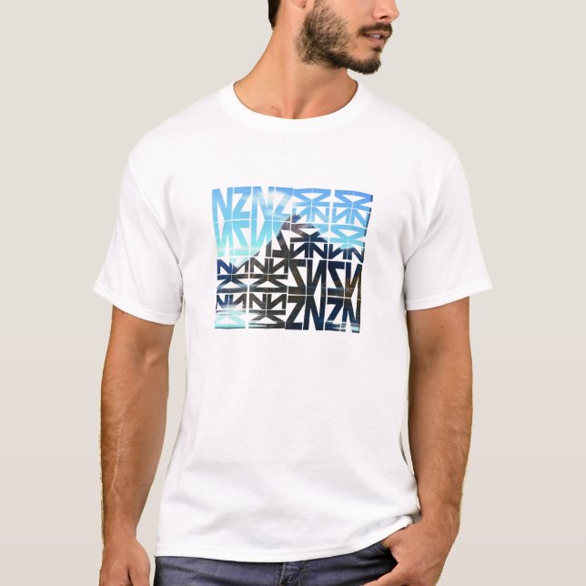 New Zealand NZ Mitre Peak Puzzle Design T-Shirt (Front)