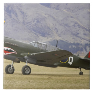 New Zealand, Otago, Wanaka, Warbirds Over 5 Ceramic Tile