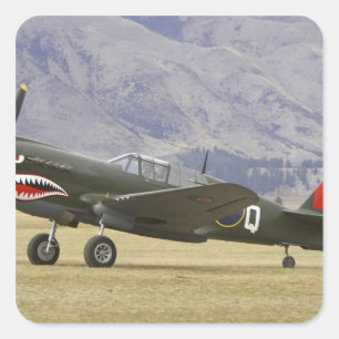 New Zealand, Otago, Wanaka, Warbirds Over 5 Square Sticker