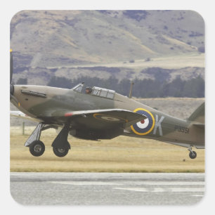 New Zealand, Otago, Wanaka, Warbirds Over 6 Square Sticker