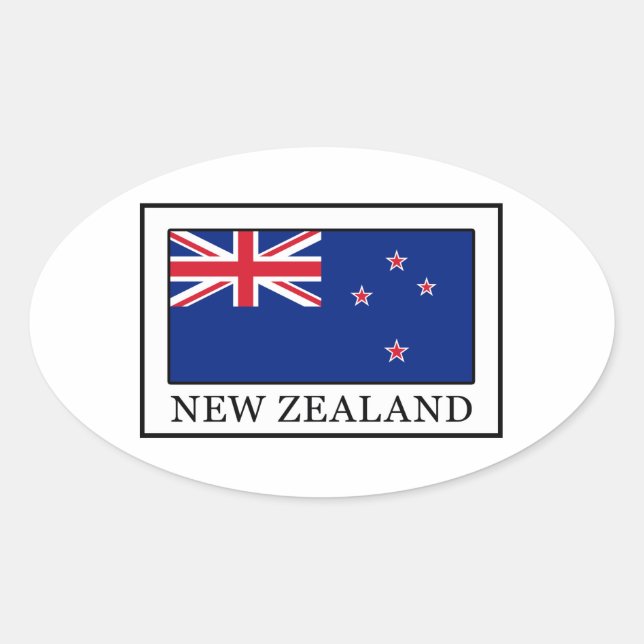 New Zealand Oval Sticker (Front)