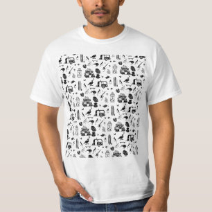 New Zealand Pattern Black and White T-Shirt