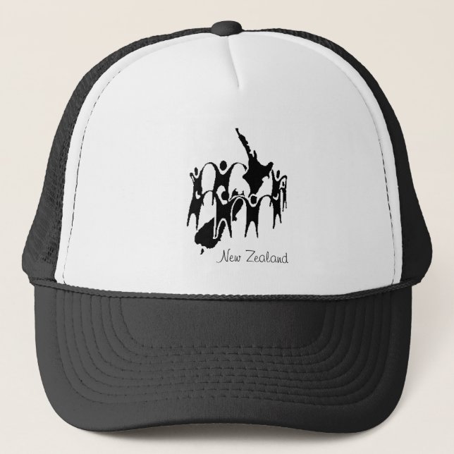 New Zealand People Circle Trucker Hat (Front)