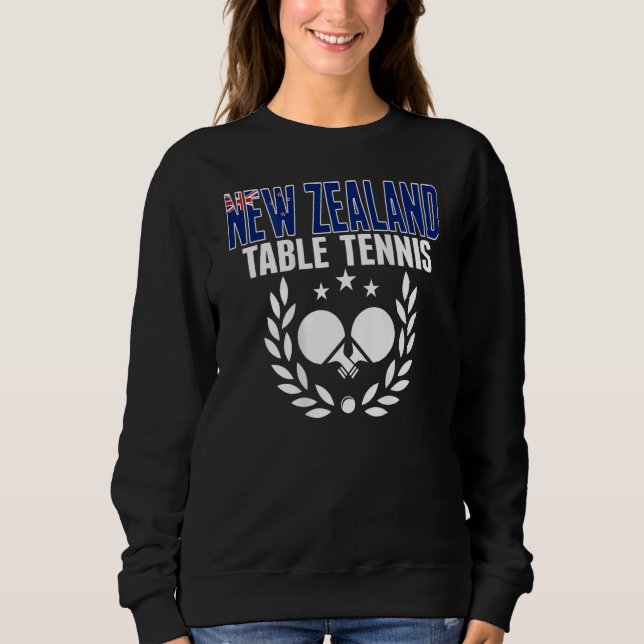 New Zealand Ping Pong     Kiwi Table Tennis Suppor Sweatshirt (Front)