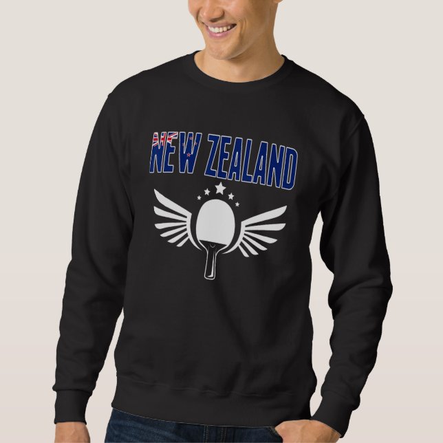 New Zealand Ping Pong   Kiwi Table Tennis Supporte Sweatshirt (Front)