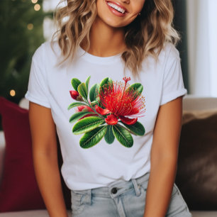 New Zealand Pohutukawa Tree Flower T-Shirt