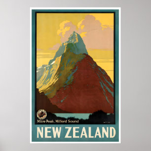 New Zealand Poster Travel Art Print Retro (XR3381)