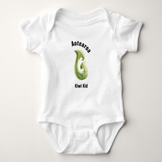 New Zealand Pride fish hook  Baby Bodysuit (Front)