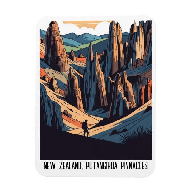 New Zealand Putangirua PinnaclesTravel Magnet (Vertical)