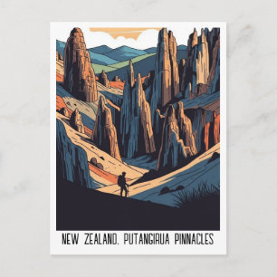 New Zealand Putangirua PinnaclesTravel Postcard