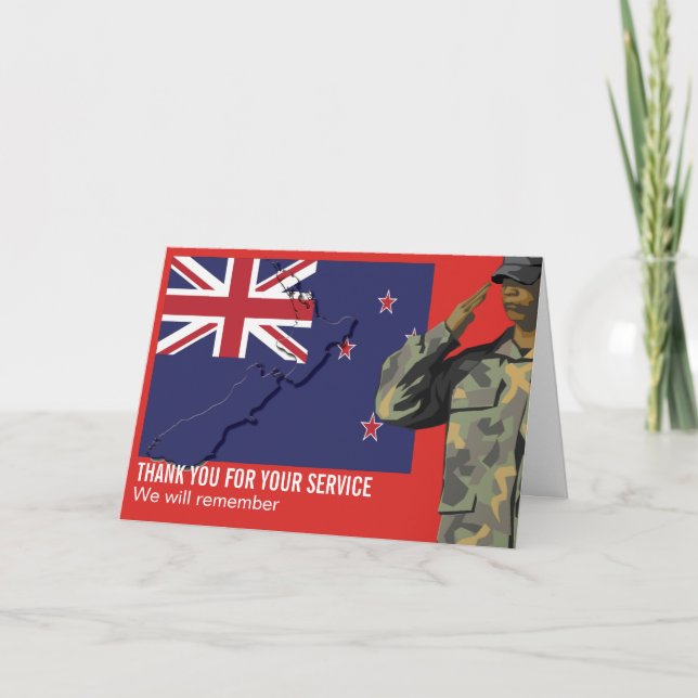 New Zealand REMEMBRANCE DAY Armed Forces Card (Front)