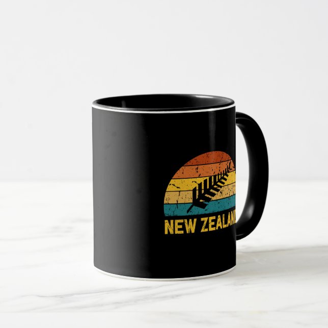 New Zealand Retro  Mug (Front Right)