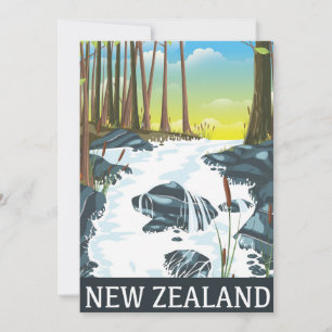 New Zealand River travel poster T-Shirt Invitation