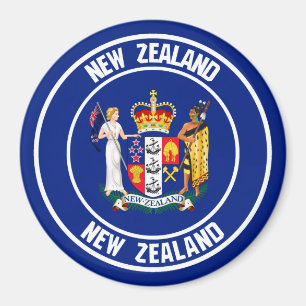 New Zealand Round Emblem Magnet