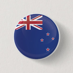 New Zealand  Round Icon Flag 3 Cm Round Badge