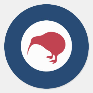 New Zealand roundel country flag symbol kiwi army  Classic Round Sticker