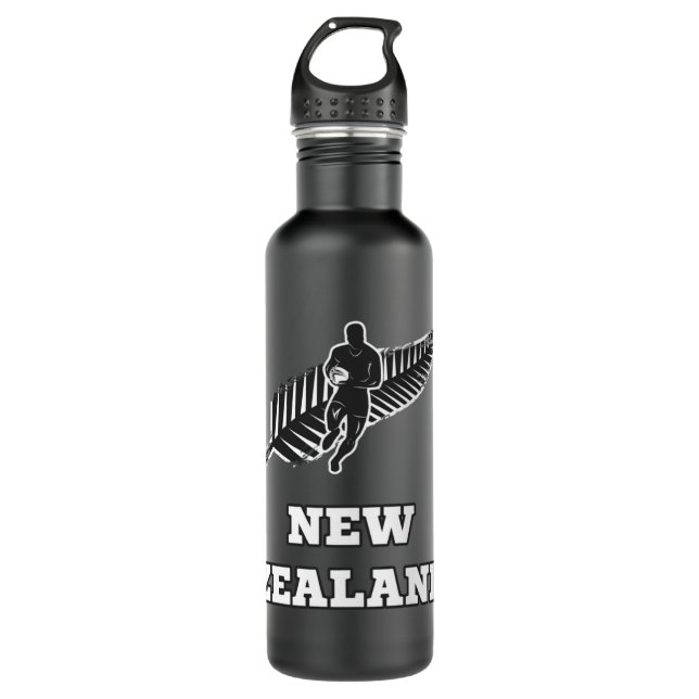 New Zealand Rugby Hoodie   710 Ml Water Bottle (Front)