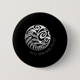 New Zealand Rugby Maori Insred Kiwi & Silver F 6 Cm Round Badge