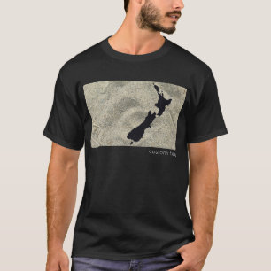 NEW ZEALAND SAND BEACH BLACK AOTEAROA KIWI CUSTOM T-Shirt