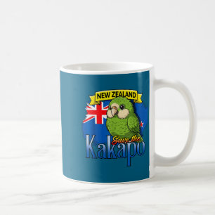 New zealand save the kakapo adorable cute bird coffee mug
