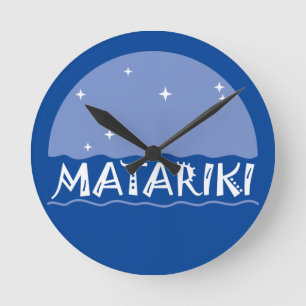 New Zealand Seven Sisters Maori MATARIKI 1a Round Clock