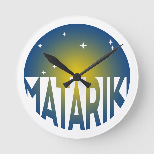 New Zealand Seven Sisters Maori MATARIKI 2a Round Clock (Front)