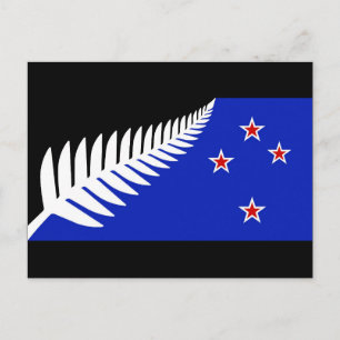 New Zealand Silver Fern Flag Postcard