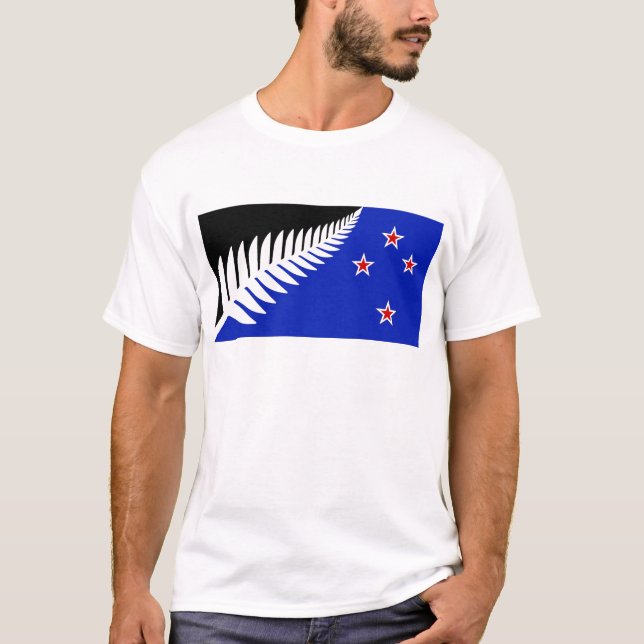 New Zealand Silver Fern Flag T-Shirt (Front)