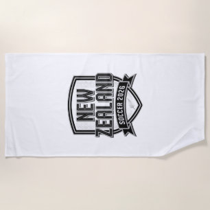 New Zealand Soccer 2026 Soccer Bold Country Typogr Beach Towel
