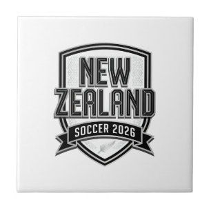 New Zealand Soccer 2026 Soccer Bold Country Typogr Ceramic Tile