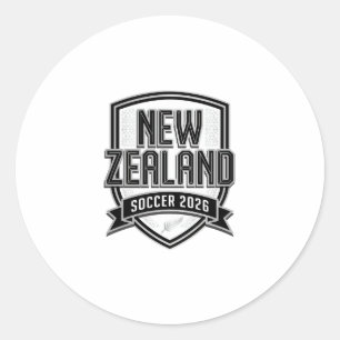 New Zealand Soccer 2026 Soccer Bold Country Typogr Classic Round Sticker